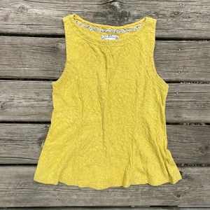 Anthropologie Postmark Sleeveless Floral Embossed Peplum Tank Top | Size S
